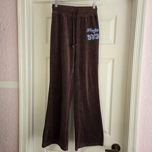 Playboy By PacSun Brown Velour‎ Sweat Pants Size XS  Loungewear Cotton Blend